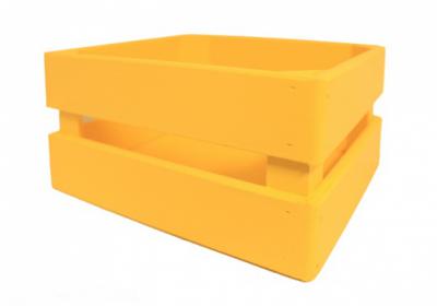 Я01-02-1616 Ящик для цветов, жёлтый, фанера 6мм+брус+МДФ, (17,5*15*10)