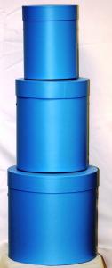  Коробка с крышкой и люверсами D= 250 мм H=250 мм/голубой лед (пленка матовая)
