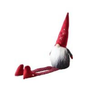 Игрушка декоративная новогодняя Гном с длинными ножками,44см,красный/серый