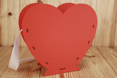 ПУ657-02-0606Подарочная упаковка-сердце с прямыми стенками на подставке(25*10*23)МДФ3мм окраш.1шт