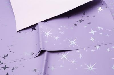 Пленка матовая 58смх58см 20 листов Звезды фиолетовый