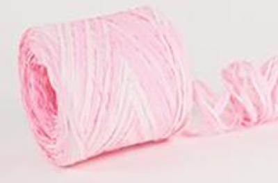 Рафия искусственная, белый-светло-розовый 1,6 мм х 200 м