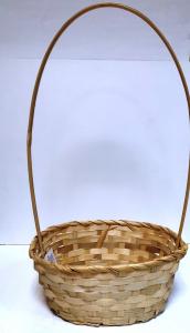 Корзина плетеная (бамбук) D30х22 H13/49 натуральный