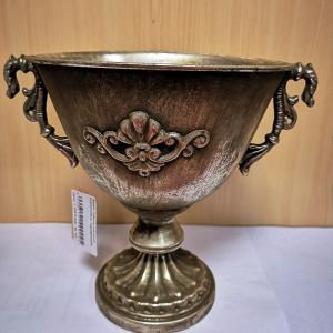 Вазон Афина (металл), D20xH23см, серебряный