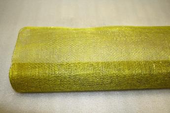 Сетка-кружево "Sinamay" с блестками 48 см*5 ярд. (Корея)/желтый